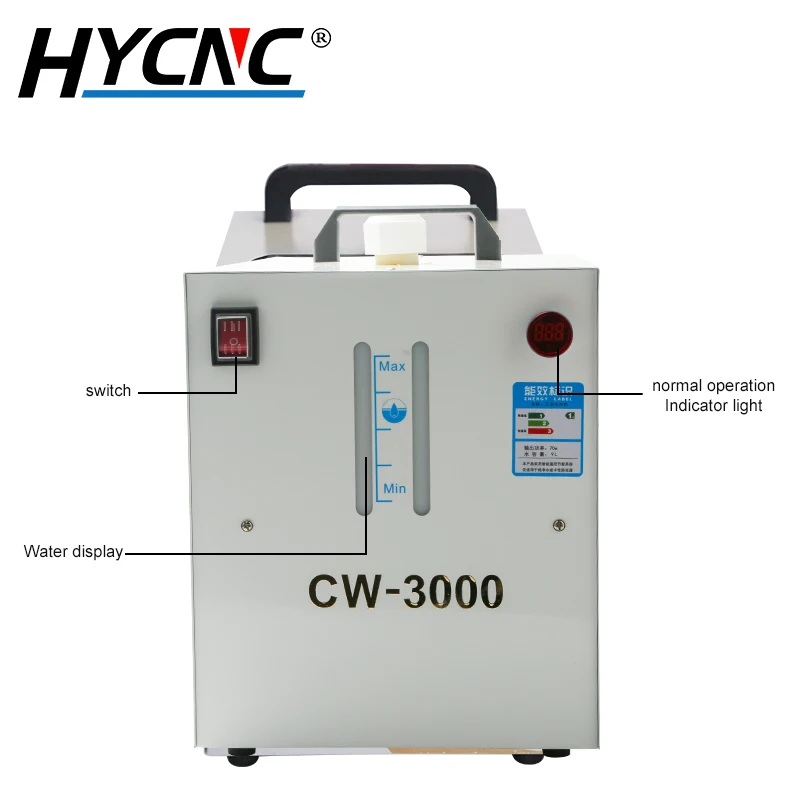 Промышленный охладитель CW3000 CNC, циркуляция охлаждающей воды шпинделя, CO2, волоконно-лазерная трубка, сварочный аппарат, охлаждающий резервуар для воды
