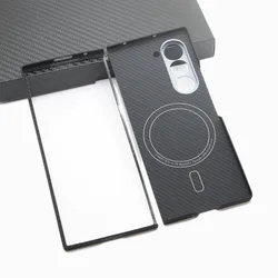 Genuine 600D Carbon Fiber For Magsafe Case for Samsung Galaxy Z Fold 6 5 Fold6 Matte Bulletproof Thin Hard Magnetic Armor Cover