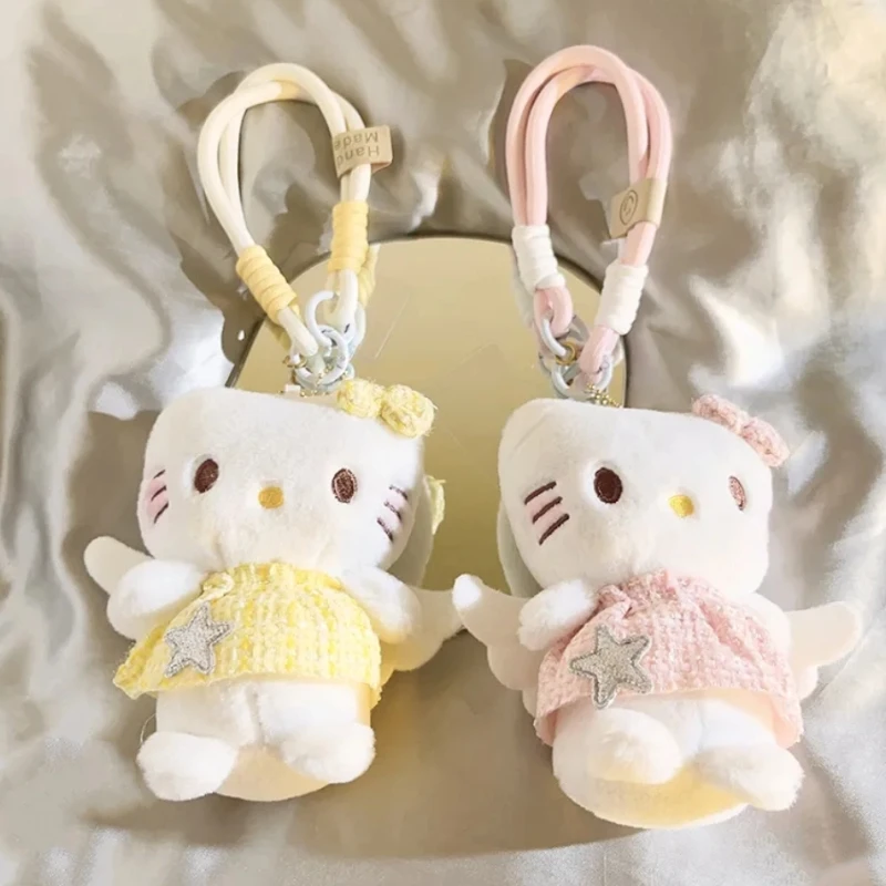 Cute Kitten Plush Toy Keychain Bow Kitten Girl Backpack Animal Pendant Car Decoration Pendant Couple Christmas Birthday Gift