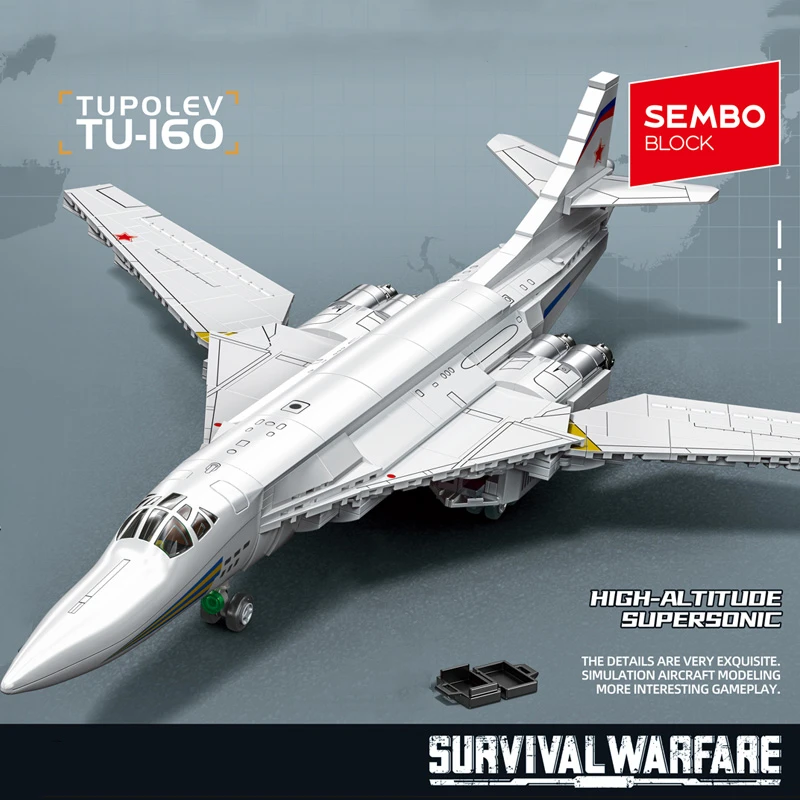 SEMBO BLOCK 641PCS Warfare Military Aircraft Building Blocks MOC Fighter Airplane Model Bricks DIY Toys for Boys Christmas Gifts