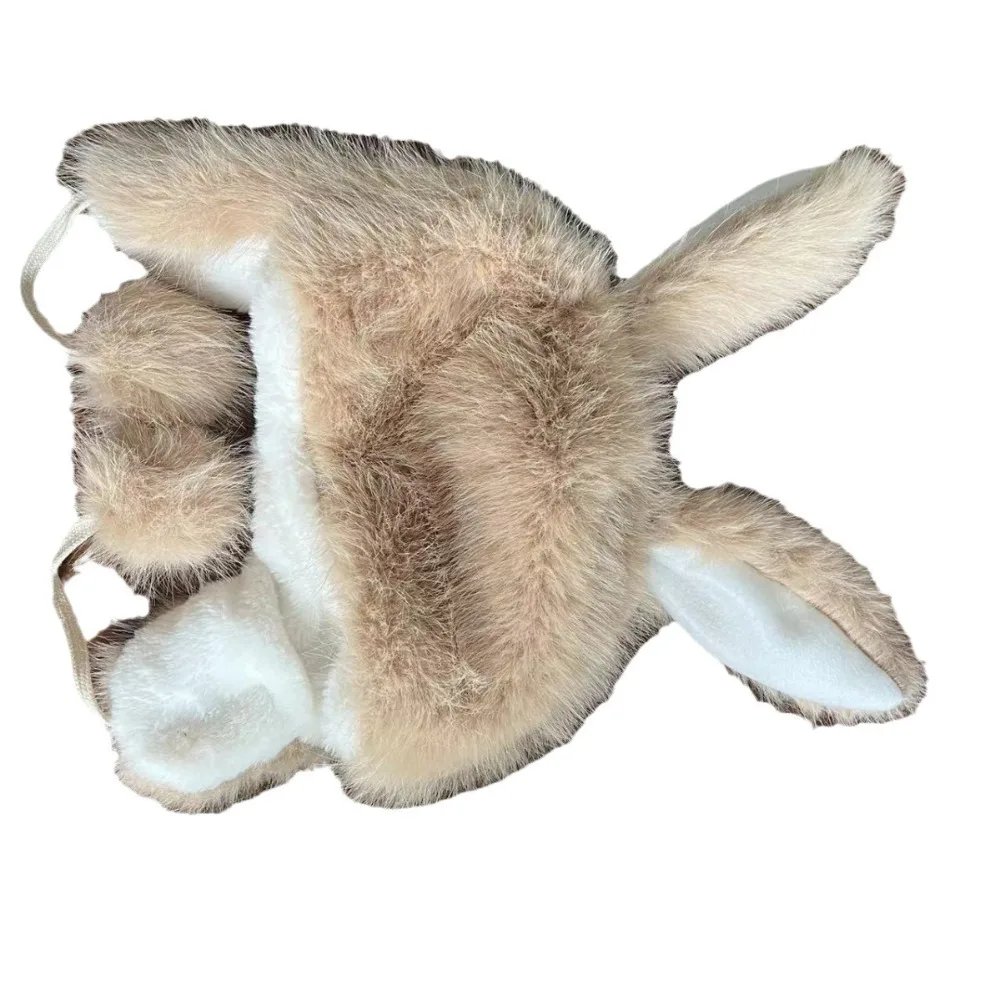 

New Rabbit Ears Hat Cartoon Thickened Hat Ear Protection Warm Hat Autumn and Winter