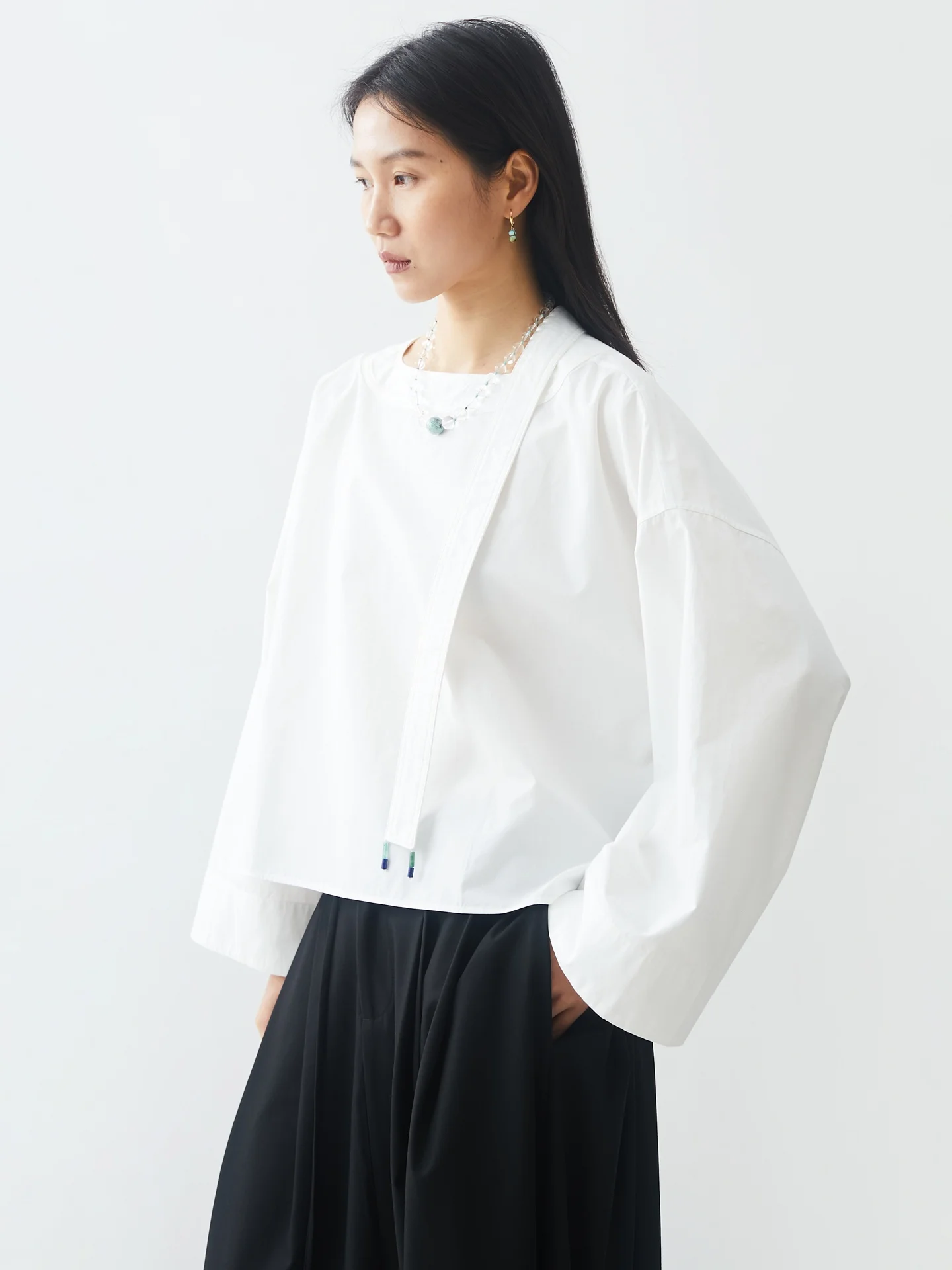 

Ele Spring New Loose Fit Cotton irt Women's Long Sve White Fi Print irt Original Design Pure Cotton Casual irt