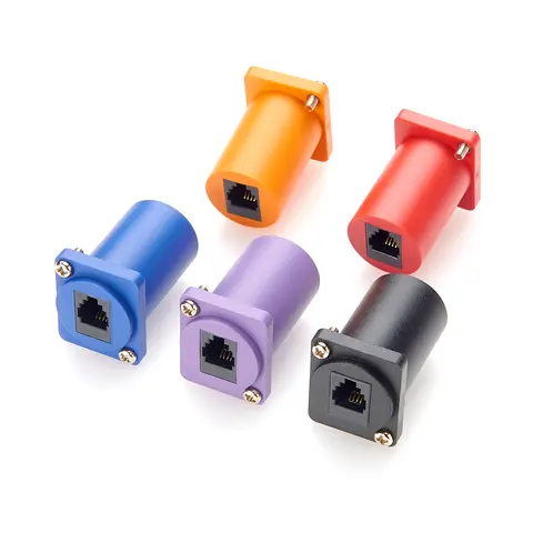 Connecteur d'alimentation à montage sur panneau RJ11/RJ9 4P4C, ligne téléphonique CAT3 RJ9 femelle à femelle à Jack travers le panneau XLR/panneau de Type D M