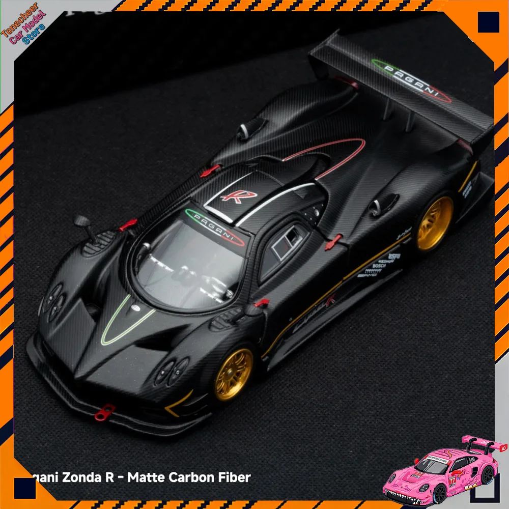 new-almost-real-ar-box-1-64-scale-pagani-zonda-r-matte-carbon-fiber-white-2026-hec-alloy-car-collection-diecast-model-toys-gift