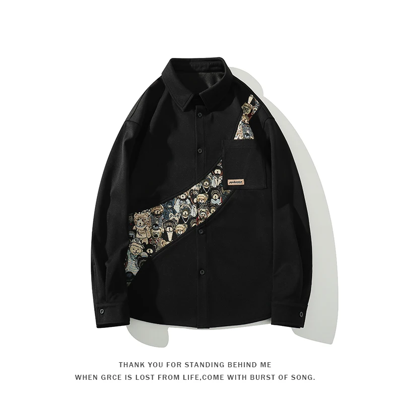 Camisa Social de manga larga para hombre, ropa elegante de alta calidad, estampada, Original, a la moda, 2024