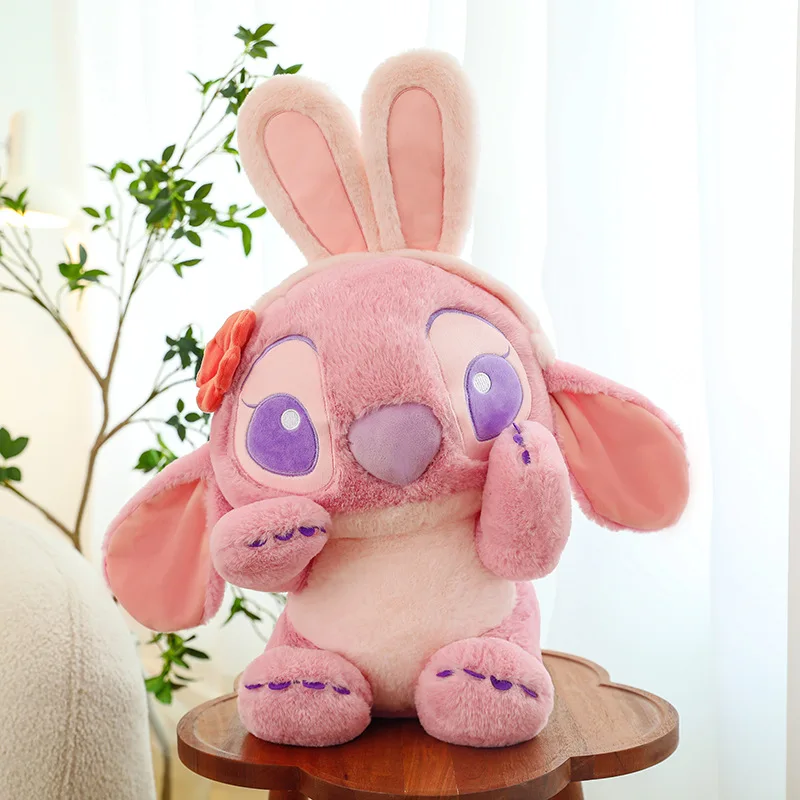 35CM New Disney Plush Toy Cute Rabbit Plush Stuffed Doll Soft Rabbit Ears Stitch Children's Birthday Gift