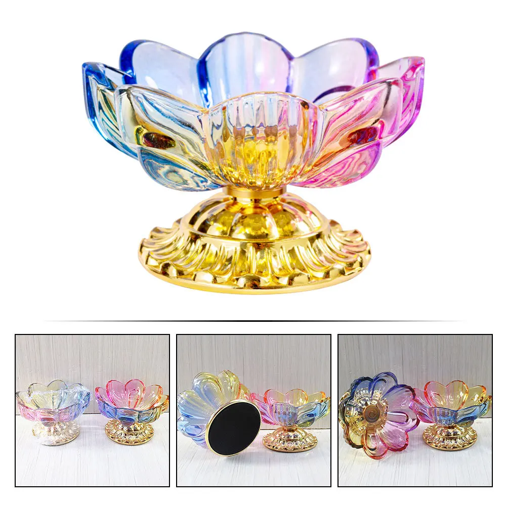 

2Pcs Lotus Shaped Glass Fruit Tray Multi-Purpose Snack Serving Plate Decorative Food Holder Party Kitchen Accessories