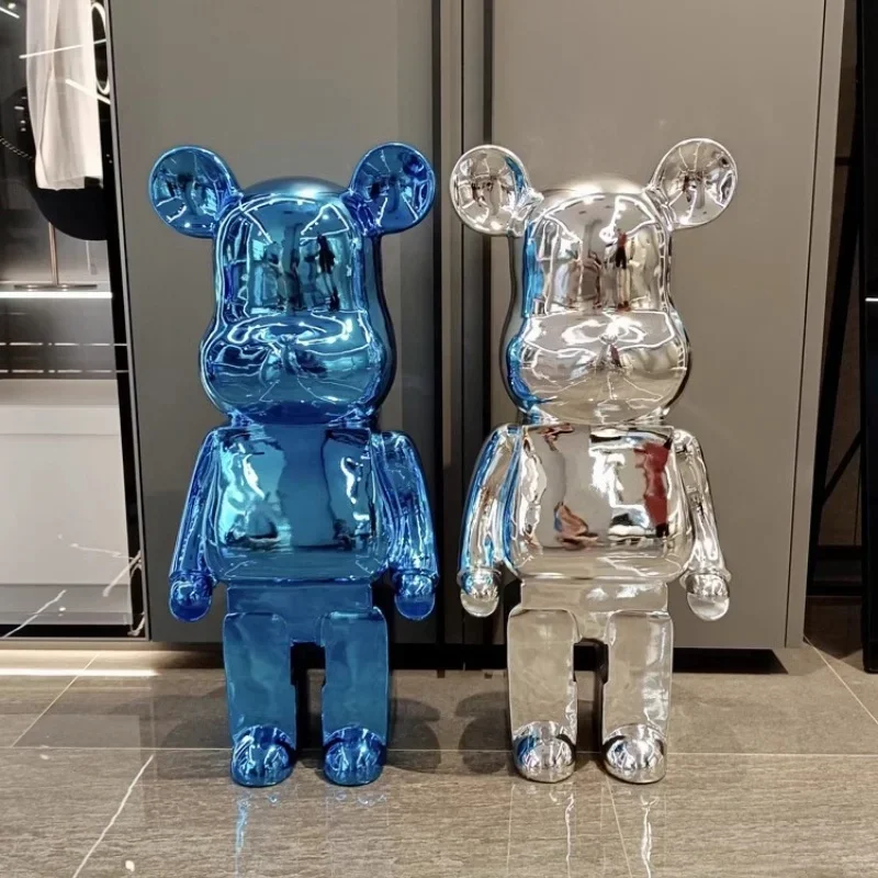 50/80cm Plating Bear Figure Big Animal Bear Statues Large Figurine Sculpture Luxury Livingroom Decoration Desk House Accessories