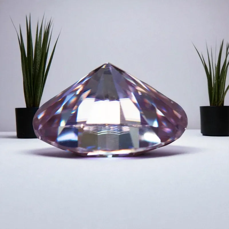 Ovaler Moissanit-Stein, hellviolett, VVS1-Reinheit, loser Edelstein, bestanden bei Diamanttest, mit Zertifikat für die Schmuckherstellung – Detail 2