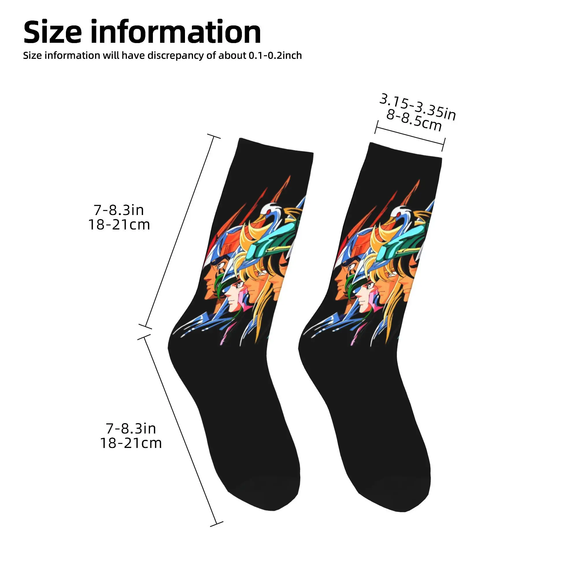 Calcetines de vestir con diseño de tema de los Caballeros del Zodíaco Merch para uso diario Calcetines de anime antideslizantes