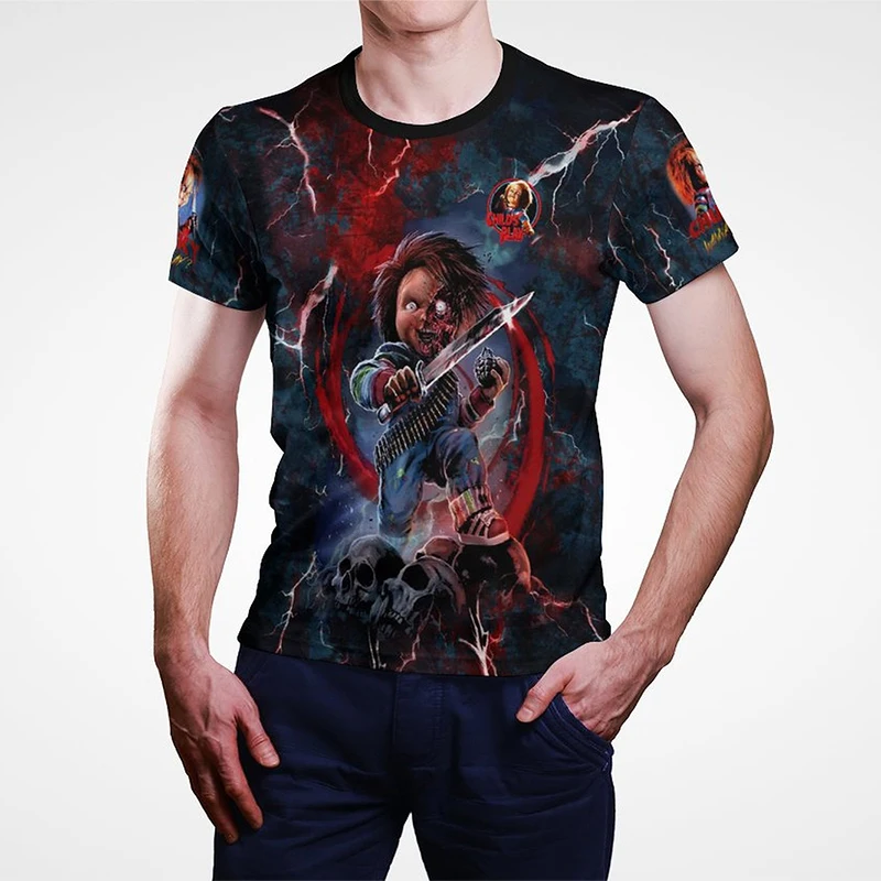 New Cult of Chucky T Shirt Men Women 3D Print Tee Summer Vintage Casual Short Sleeve Tops Cool Streetwear T-shirt Goth Clothes