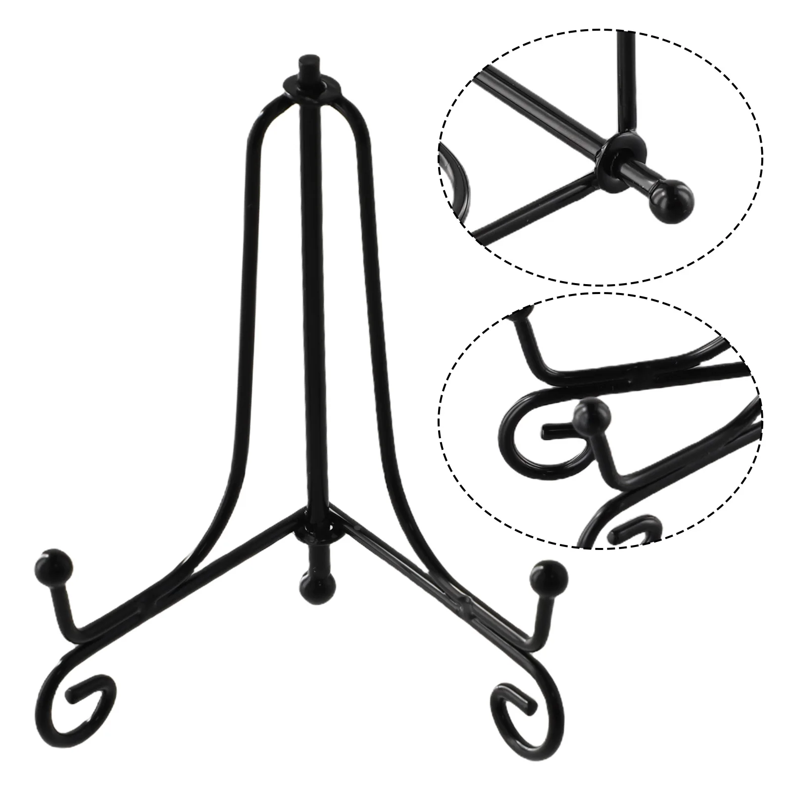 

Black iron plate diy picture frame display stand rack easel for holding books photos and craft items storage solution