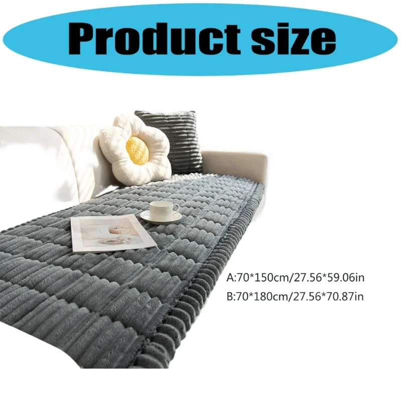 Reversible Thermals Couch Pad Flannel Materials Nonslip Bottom Machine Washable For Cold Season Y5GB