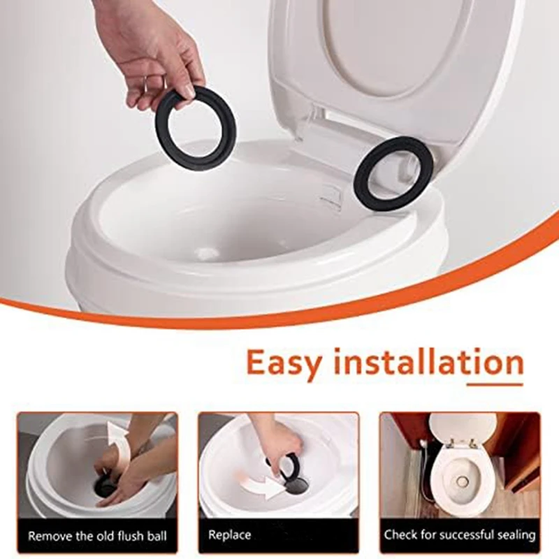 2Pcs RV Toilet Seal Kit Perfect Replacingfor 300/310/320 RV Toilet Parts Solve The Leakage Problem Durable Easy Install