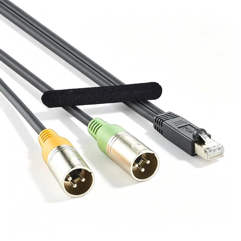 RJ45 Male to Dual 3-Pin XLR Male AXIA Broadcast-Grade Audio Cable for Studio Mixing Consoles