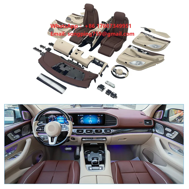 Full Interior Conversion Kit for Mercedes Benz GLE350 GLE400 W166 to W167 Maybach Style Luxury Interior Upgrade Premium Leather