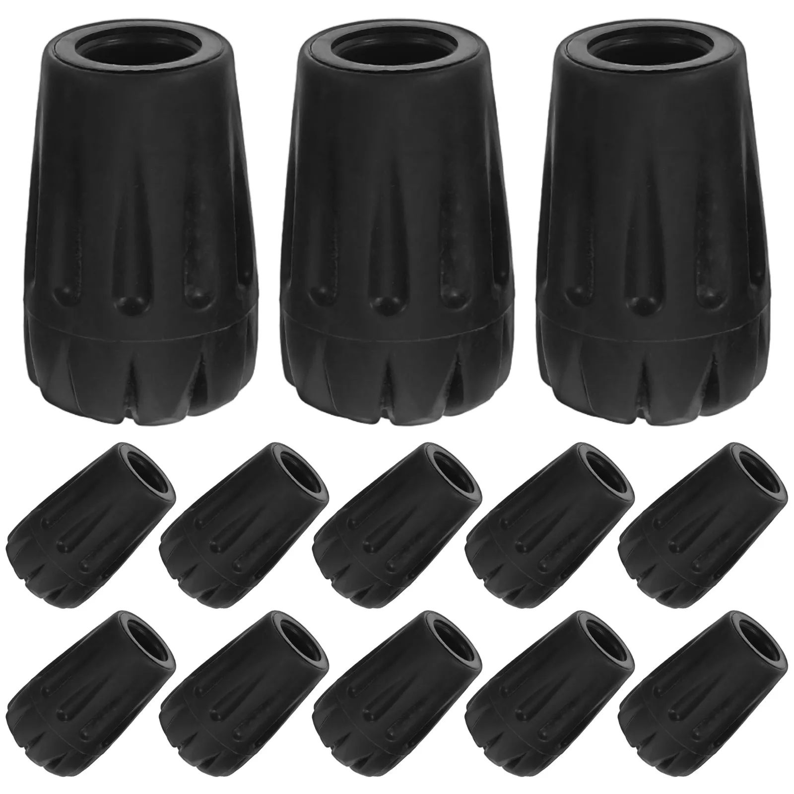 15Pcs Crutch Feet Sleeves Non-Slip Replacement Durable Plastic Walking Pole Tips Anti-Skid Hiking Pole Protectors