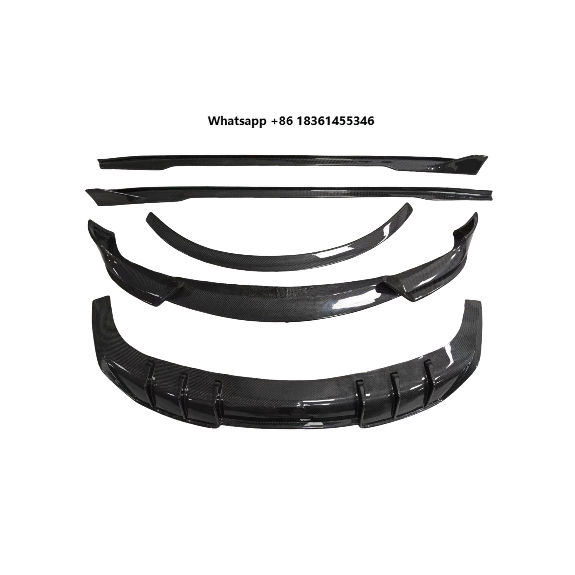 

For Model 3 Model Y Carbon Fiber Front Lip Spoiler Diffuser Side Skirts Carbon Fiber Bodykit ADR Style