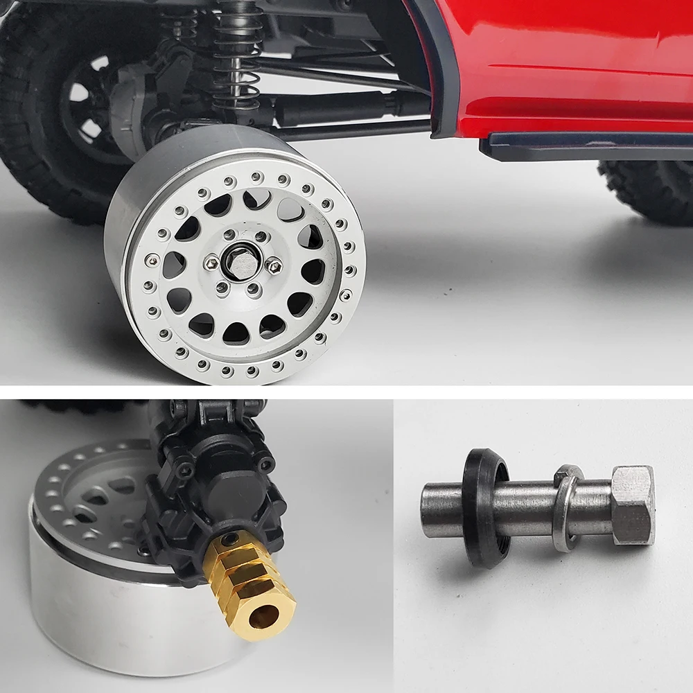 MIBIDAO 4Pcs 15mm/20mm Brass Counterweight 12mm Wheel Hex Hub Extended Adapter For 1/10 TRX4 TRX6 RC Crawler Car