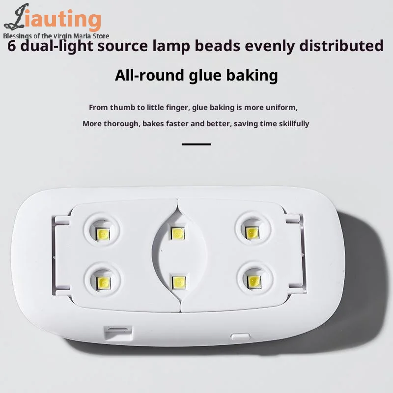 Mini lampe à ongles UV LED 6W pour le durcissement du vernis à ongles Gel Portable pliable 45s/60s synchronisation manucure Machine sèche outil de séchage des ongles