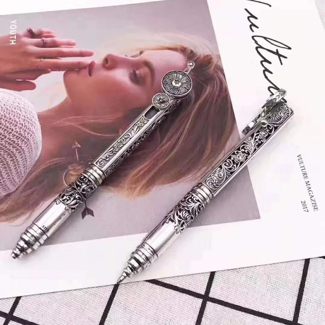 BOCAI S925 Sterling Silver Charm Pendants Signature-pen Ballpoint Eternal Vine Totem Pen Pure Argentum  Jewelry for Men Women