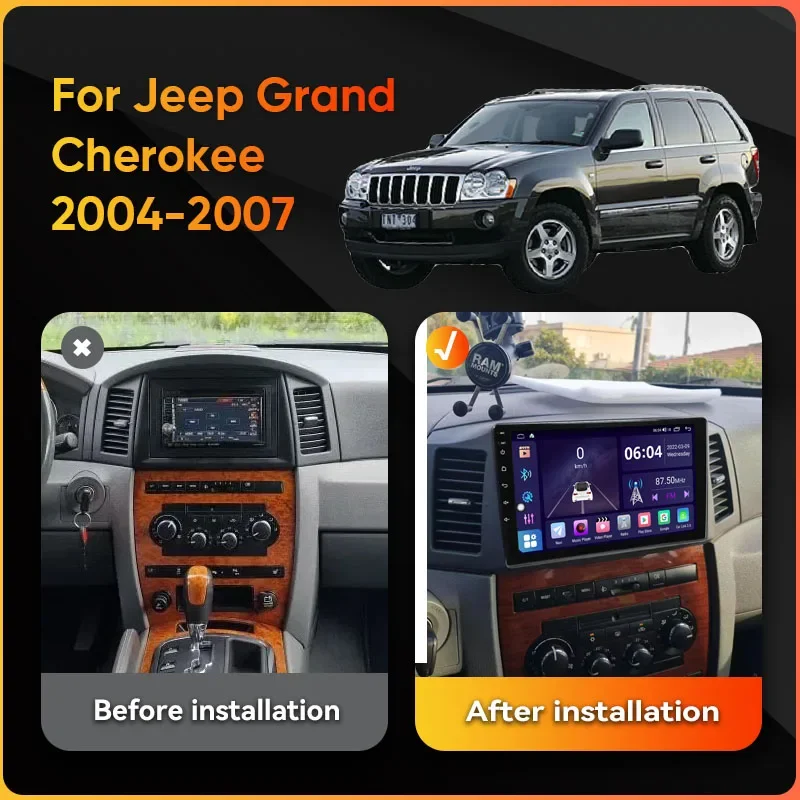 QSZN Car Radio Android 10 Multimedia For Jeep Grand Cherokee 2004-2007 Stereo Carplay Autoradio GPS Navigation 4G WIFI Player