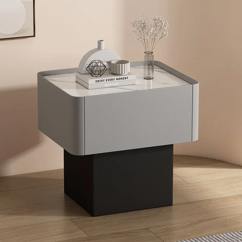 Miniature Storage Cabinet Nightstand Modern Aesthetic Luxury Bedside Nightstands Organizer Wood Tables De Nuit Home Furniture