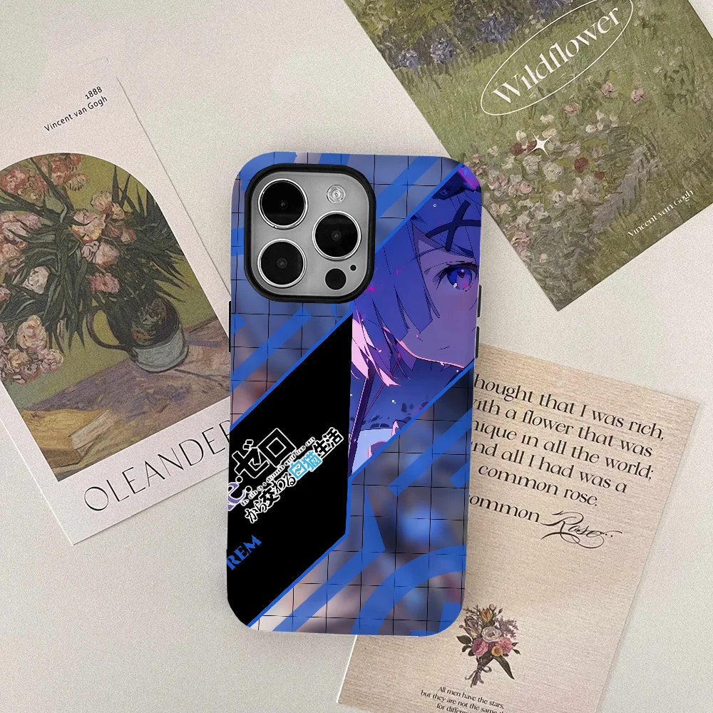 Etui na telefon Re Zero Rem Film Shell do iPhone'a 16, 15, 14, 13, 12, 11 Pro Max Plus