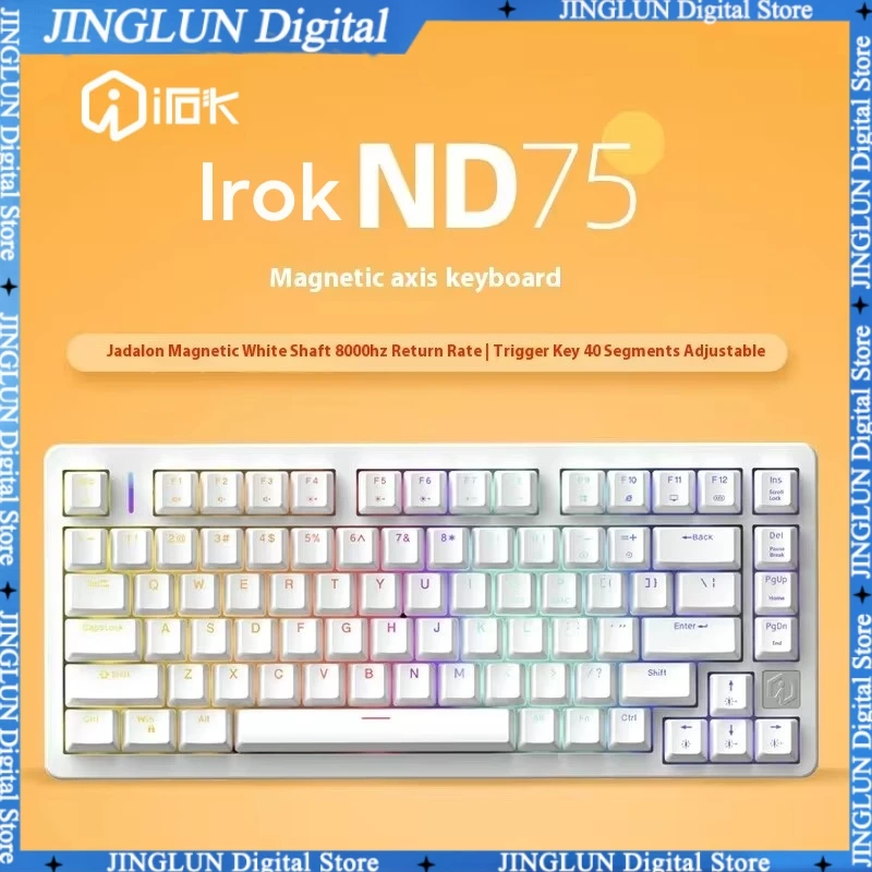 IROK ND75 Mini Gaming Mechanical Keyboard Magnetic Switch 8000Hz 81Keys RGB HotSwap Wired Keyboard 8K Gamer Non-contact Keyboar