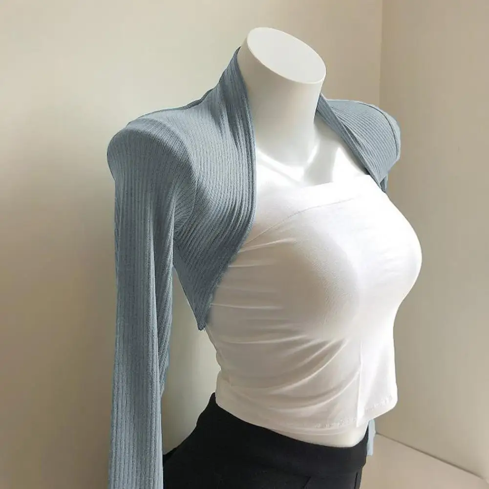 Summer Sunscreen Clothing Jacket Women Long Sleeve Slim Sun Protection Jacket Solid Color Dance Suit Short Jacket