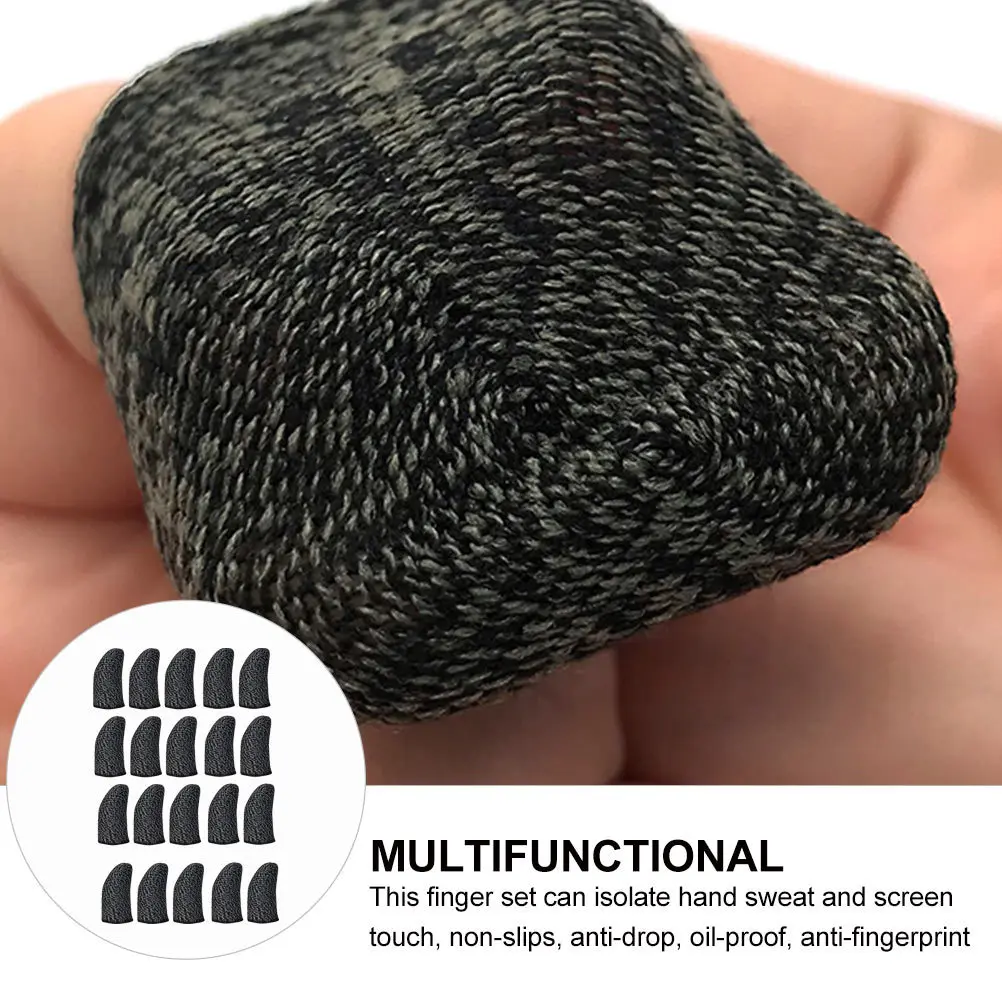 

20Pcs Breathable Anti-Sweat Finger Sleeves Mobile Game Finger Cover Gaming Thumb Sleeve Touch Screen Non-Slip Operation Helper