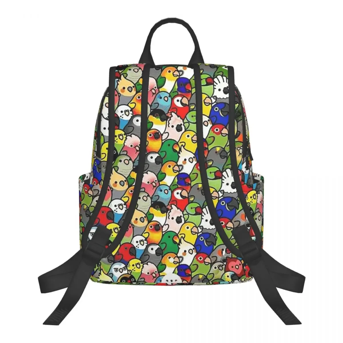 Birds Cockatiel Budgie Parrot Student Backpack School Bag Hiking Travel Daypack for Men Women Bookbag Shoulder Bags