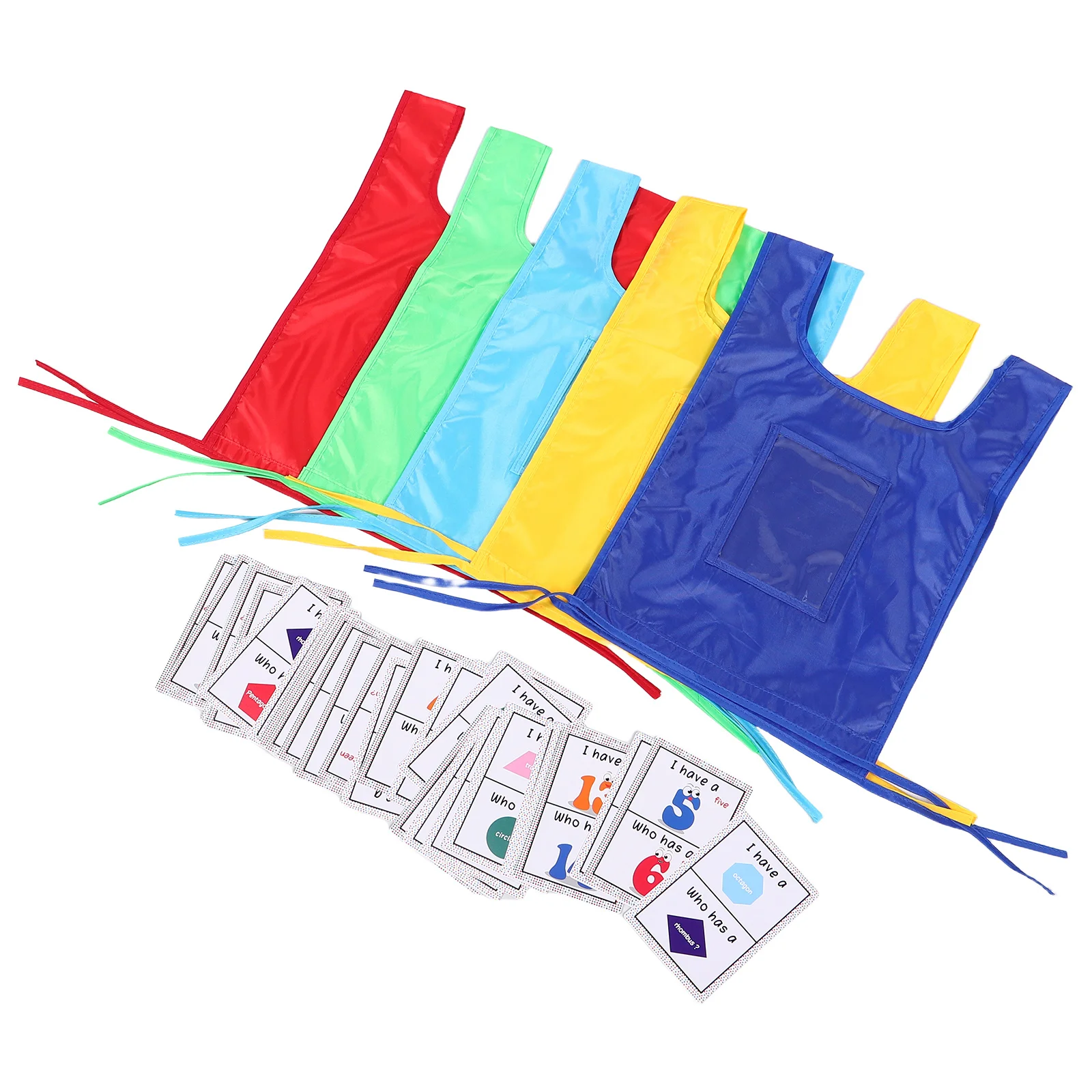

5Pcs Kids Card Insert Vest Colorful Number Learning Waistcoat for Preschool Interactive Classroom Teaching Activities