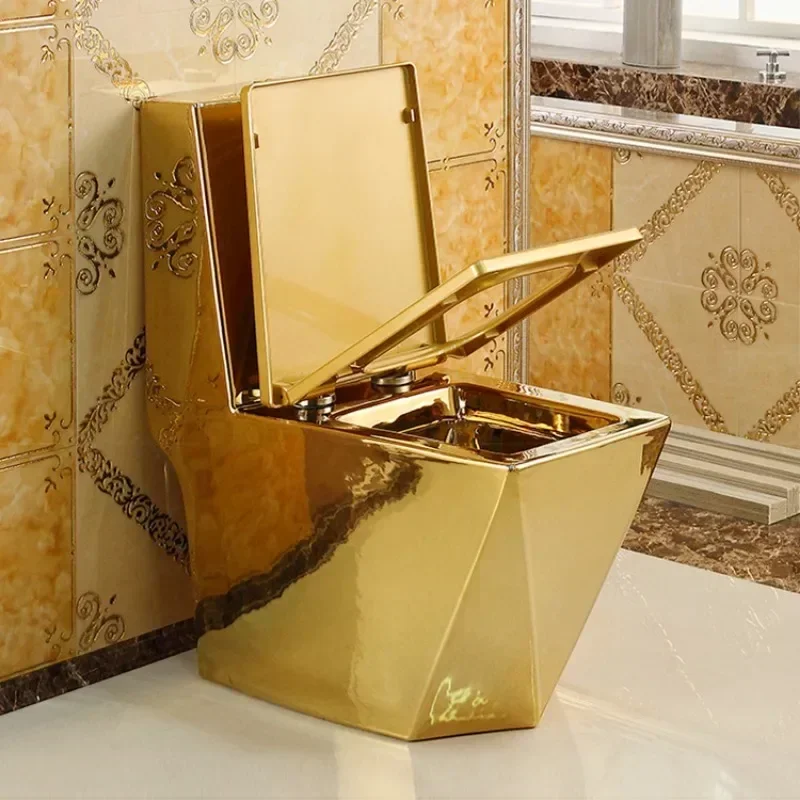 Nordic Gold Toilet Modern Luxury Elegant Hotel Bathroom One Piece Toilet Sanitary Adult Sanitario Inteligente House Furniture