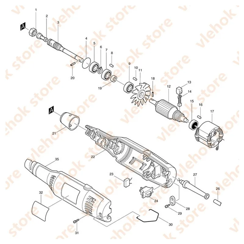 Replacement for MAKITA 906 Electric grinder grinding Power Tool Accessories tools part Machine Repair parts Rotor collet Switch