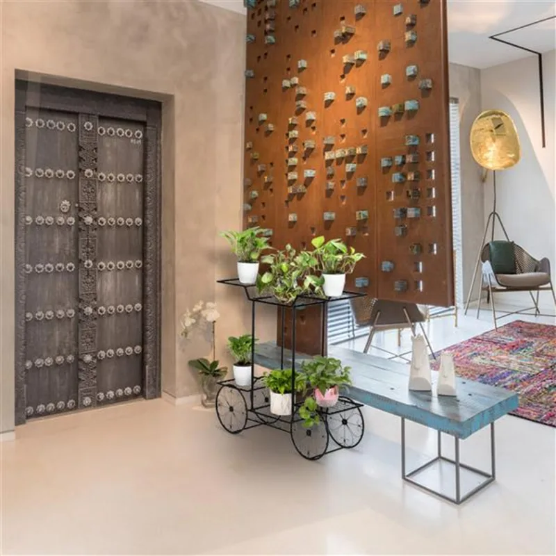 

Paint Car Shape 6 Plant Stand Detachable High Quality Steel Recycle Hard Tough Enough To Avoid Bending Classical European Style