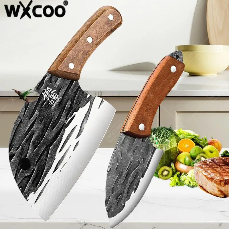 WXCOO Kitchen Forged Knives Household Perfect for BBQ with Knife Sheath Mini Melon Knife Fish Killing Knife Vegetable Knife