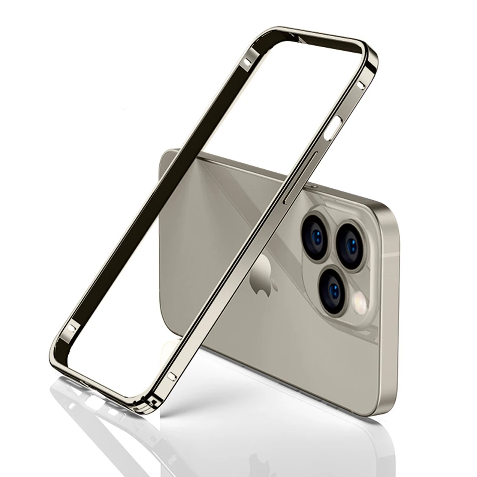 Luxuriöser Leichter Aluminium-Metallrahmen für iPhone 12 13 14 Plus 15 16 17 18 Pro Max Stoßfänger-Hülle Dünne Legierung Rückseiten-Schutz-Zubehör