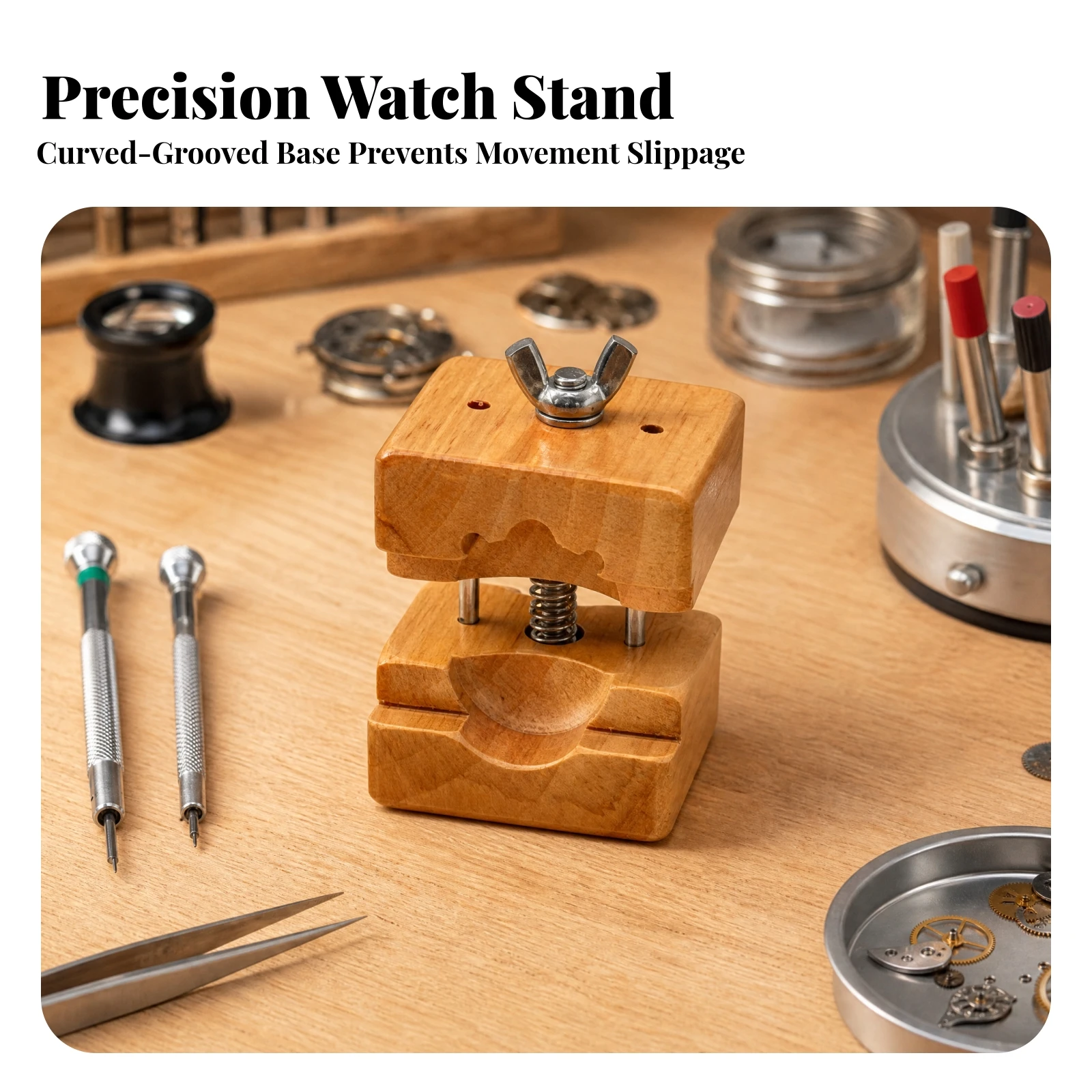 Bench Vise Secure Hold Watch Case Holder Tool Easy to Use for Watchmakers, Battery Changes