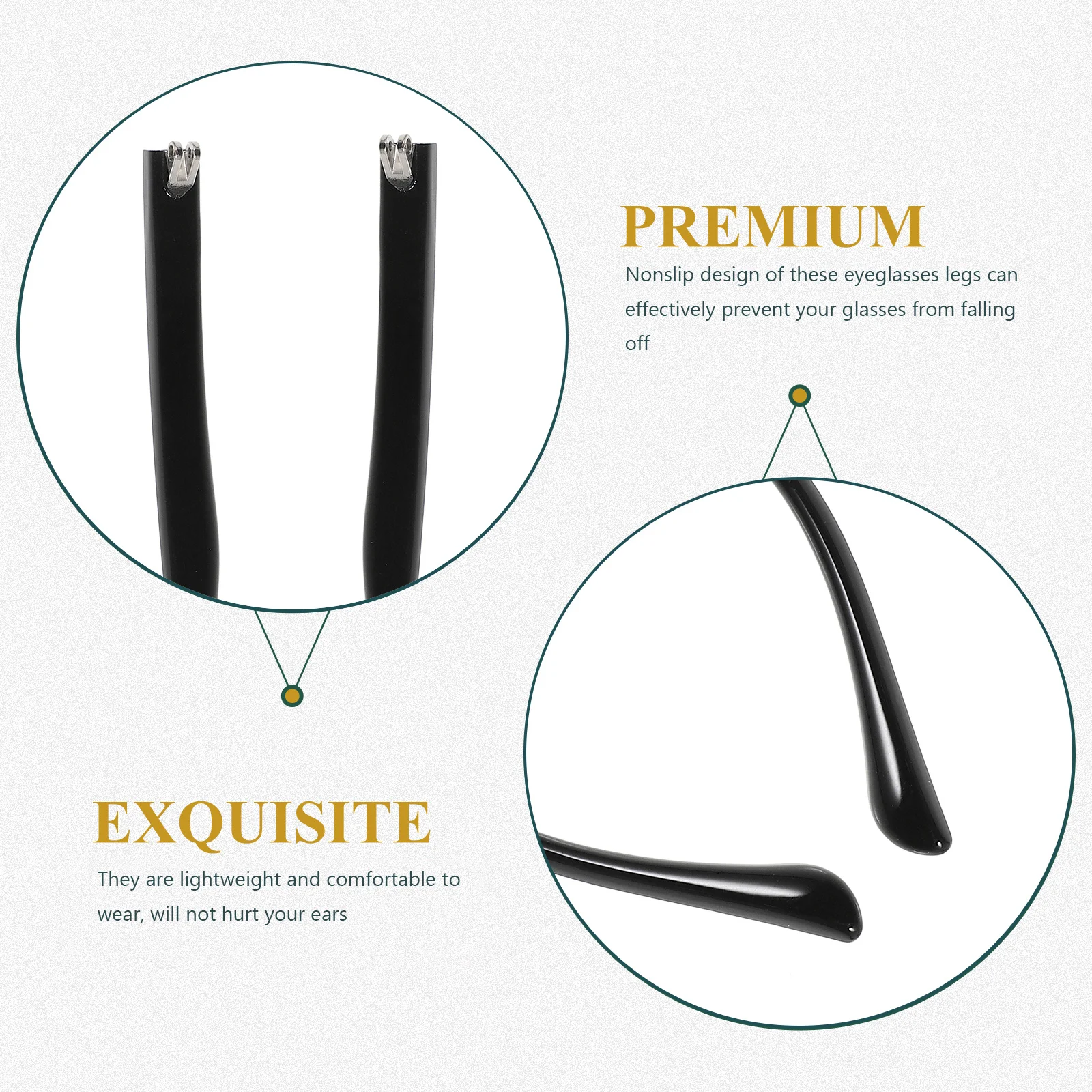 

1 Pair Replacement Glasses Temple Arms Nonslip Metal Eyeglasses Legs For Sunglasses Reading Glasses Repair Kit Work Safety