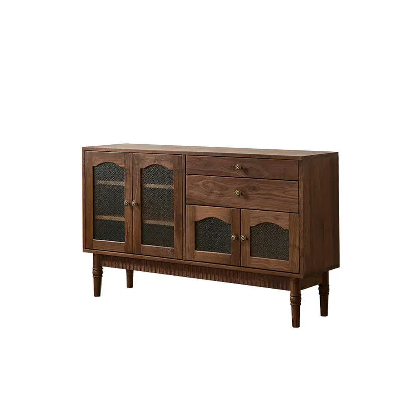 

North American black walnut American retro all solid wood side cabinet storage guest restaurant wall storage