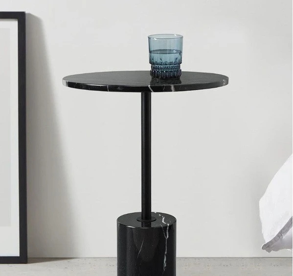 Modern Minimalist Marble Side Table, Nordic Small Coffee Table, Living Room Sofa End Table & Bedside Nightstand