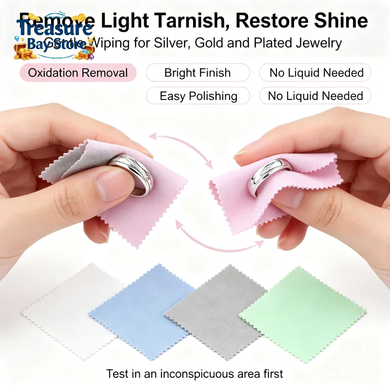 Jewelry Cleaning Polishing Cloth Soft Wipe Cloth 8x8cm 100Pcs Colorful Anti Tarnish Tool For Silver Gold