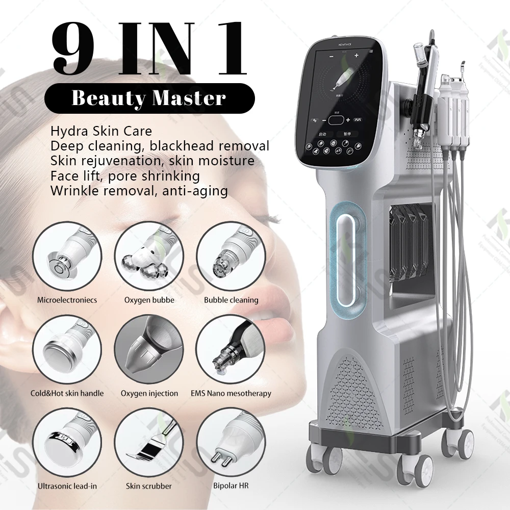 

Maquina 9 In 1 Hydro Aqua Spa Hydrodermabrasion Peel Face Beauty Machine Cleaning Hydra Skin Care Facial Machine