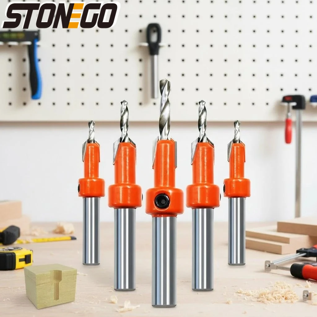 

8mm Shank High Speed Steel Countersunk Wood Milling Cutter Durable 45# Steel YG6X Carbide Tip