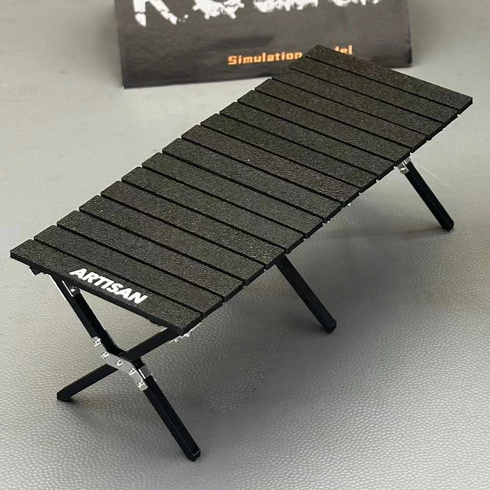 1/10 Mini Roll-Up Table Chairs Foldable Camping Gear Outdoor Simulation Model Decoration Toys Photography Props