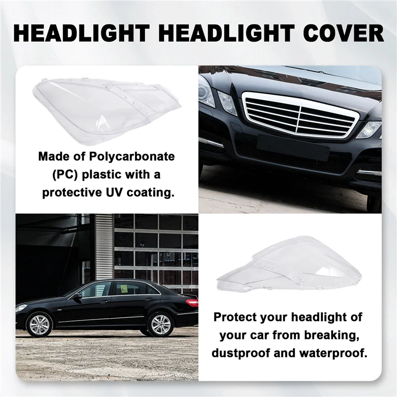 

For Mercedes Benz W207 E-Coupe 2009-2012 Headlight Lens Cover Headlight Shade Shell Headlight Glass Cover-A04U