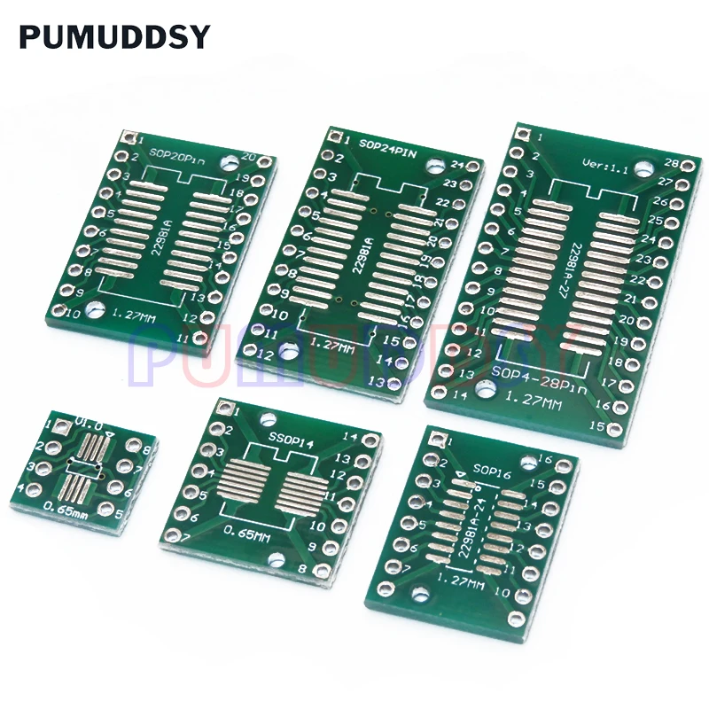 30PCS ชุดบอร์ด PCB SOP24 SOP8 SOP14 SOP16 SOP20 SOP28 SMD เปิด DIP ADAPTER Converter แผ่น SOP 8 14 16 20 24 28