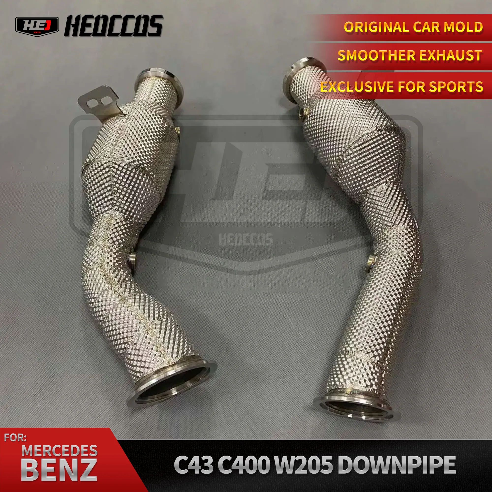 

HEO For Mercedes Benz AMG C43 W205 exhaust pipes downpipe heat shield catback exhaust tip valve exhaust muffler