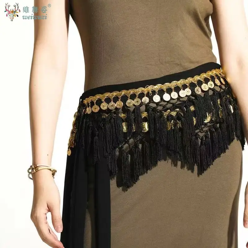 Sciarpa per fianchi con catena in vita per danza del ventre per donna, moneta, nappa, catena per fianchi, accessori per spettacoli, danza orientale